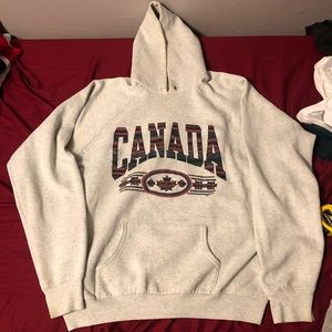 Vintage 90s Canada Hoodie Spellout Navajo Font